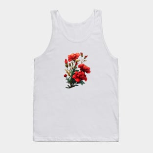 Red Flowers Tank Top